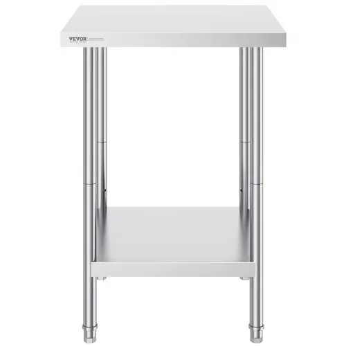 VEVOR Zubereitungstisch aus Edelstahl, Robuster Arbeitstisch aus Metall mit 3 einstellbaren Höhenstufen, gewerbliche Arbeitsstation für Küche, Garage, Restaurant, Hinterhof 610 x 610 x 864 mm – Bild 9