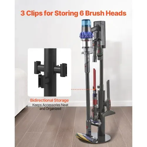 VEVOR Staubsaugerständer 130 cm, kompatibel mit Dyson V7 V8 V10 V11 V12 V15 SV10 SV12 SV14 SV18 SV21 Standstaubsaugern & Zubehör, Staubsaugerständerhalter mit 3 Clips & höheneinstellbar – Bild 4