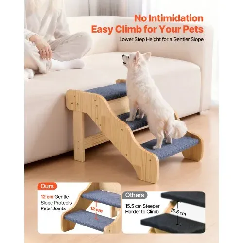 VEVOR Hundetreppe 580x430x380 mm, 3-stufige Hautiertreppe, Holztreppe geeignet für kleine, mittlere, große, ältere Haustiere sowie Welpen bis 68 kg, Hundeleiter für Betten, Sofas & Autos VEVOR Hundetreppe 580x430x380 mm, 3-stufige Hautiertreppe, Holztreppe geeignet für kleine, mittlere, große, ältere Haustiere sowie Welpen bis 68 kg, Hundeleiter für Betten, Sofas & Autos