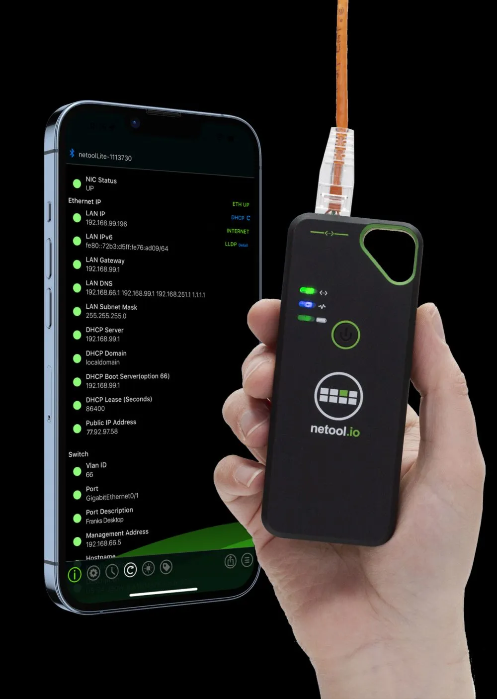 NetPeppers Netzwerkverkabelung-Tester, netool.io Lite Smarter Netzwerktester – Bild 2