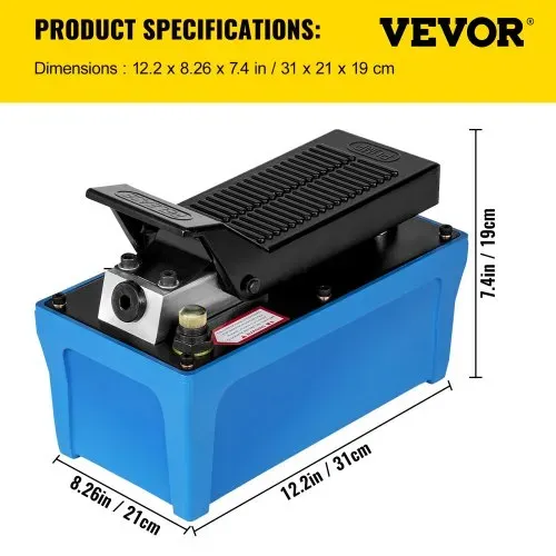 VEVOR 0,85L Lufthydraulikpumpe, 8,04 kg Pneumatische Hydraulische Fußpumpe 4,54 t, hydraulische Luftpumpe,,Hydraulische Fußpumpe,Kreiselpumpe Autoreparatur Blau – Bild 6