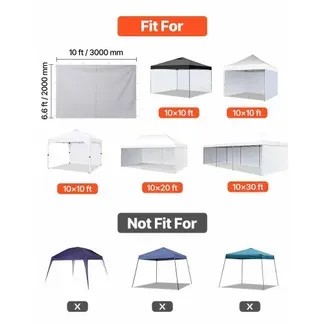 VEVOR 4x Seitenwände für Pavillon, Seitenteile für 3 x 3 m Faltpavillon, Wasserfeste Seitenplanen mit Sonnenschutz PU-Beschichtung, Seitenwand mit Reißverschlusstür für Outdoor-Events Camping, Weiß VEVOR 4x Seitenwände für Pavillon, Seitenteile für 3 x 3 m Faltpavillon, Wasserfeste Seitenplanen mit Sonnenschutz PU-Beschichtung, Seitenwand mit Reißverschlusstür für Outdoor-Events Camping, Weiß