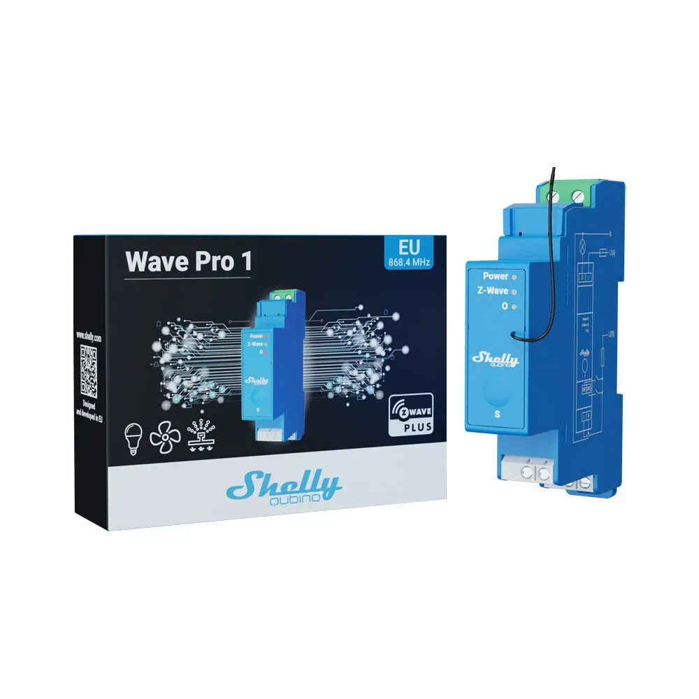Shelly · Hutschiene · "Wave Pro 1" · Relais · max. 16A · 1 Phase · 1x 16A · Z-Wave – Bild 4