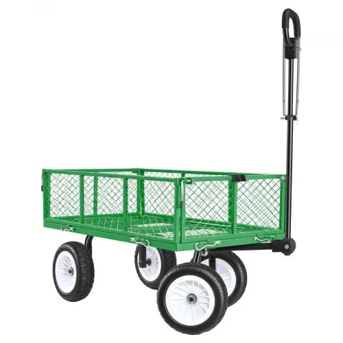 VEVOR Bollerwagen 408,2 kg Tragkraft, Gartenwagen mit PU-Reifen, Stahl-Transportwagen mit Verstellbarem Griff, Abnehmbaren Seitenwänden, Gerätewagen zur Befestigung an ATV oder Traktor, Grün – Bild 10