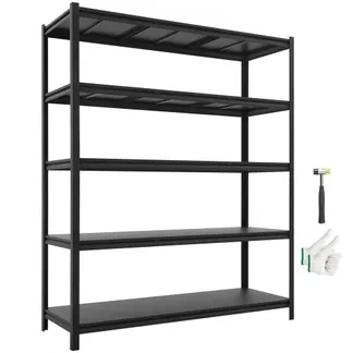 VEVOR Schwerlastregal 1511x522x1813mm, 1360,8kg Belastbares Lagerregal mit Stahlgestell & 5 Verstellbaren Ablagen, Teilbares Steckregal als Werkbank, Flexibles Metallregal für Keller Garage Werkstatt VEVOR Schwerlastregal 1511x522x1813mm, 1360,8kg Belastbares Lagerregal mit Stahlgestell & 5 Verstellbaren Ablagen, Teilbares Steckregal als Werkbank, Flexibles Metallregal für Keller Garage Werkstatt