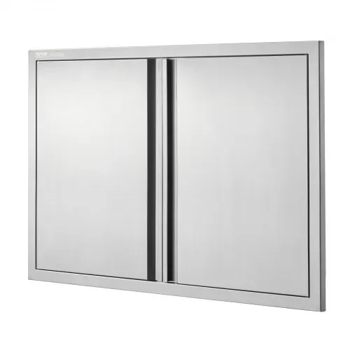 VEVOR Grill-Zugangstür, 914 x 610 mm, Doppelte Außenküchentür, Flächenbündig Montierte Edelstahltür, Vertikale Wandtür mit Versenkbaren Griffen, für Grillinsel, Grillstation, Außenschrank – Bild 9