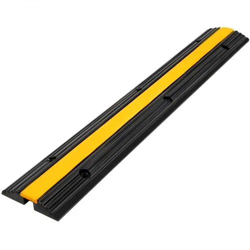 VEVOR 1 Kanal Kabelschutzmatte Kabelkanal Außenbereich 4 Stück Kabelbrücke aus Handelsüblichem Thermoplastischem Gummi mit Parkplätze, Lagerhäuser 102x15.5x3 cm – Bild 8