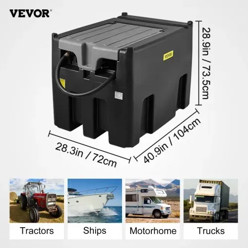 VEVOR Tragbarer Dieseltank 439,11 L Mobile Tankanlage Schwarz Dieseltankstelle 140 W Tankstation Dieseltank 2600 U/min Transporttank 12 V – Bild 6