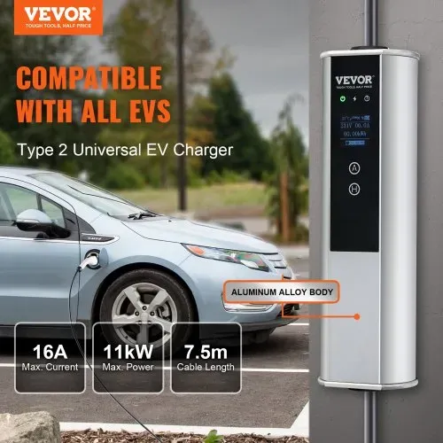 VEVOR Typ2 EV Ladekabel 16A 3,68kW(einphasig)/11kW(dreiphasig) Elektroauto Ladegerät IP66 Wallbox 7,5m Kabel Ladekabel 4 Stufen der Stromanpassung (16A/13A/10A/8A) Ladegerät CEE 16-Stecker VEVOR Typ2 EV Ladekabel 16A 3,68kW(einphasig)/11kW(dreiphasig) Elektroauto Ladegerät IP66 Wallbox 7,5m Kabel Ladekabel 4 Stufen der Stromanpassung (16A/13A/10A/8A) Ladegerät CEE 16-Stecker