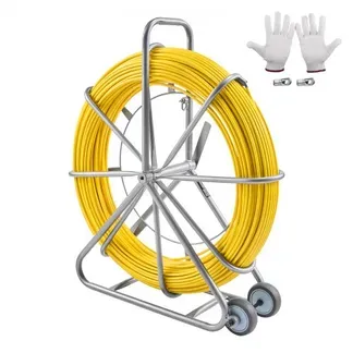 VEVOR Einziehband, 200 m, 5/16 Zoll, Duct Rodder Einziehband-Drahtzieher, Kabelführungsstange mit Rollenständer aus Stahl, 3 Zugköpfe, Angelwerkzeug für Wände & elektrische Leitungen, nicht leitfähig VEVOR Einziehband, 200 m, 5/16 Zoll, Duct Rodder Einziehband-Drahtzieher, Kabelführungsstange mit Rollenständer aus Stahl, 3 Zugköpfe, Angelwerkzeug für Wände & elektrische Leitungen, nicht leitfähig