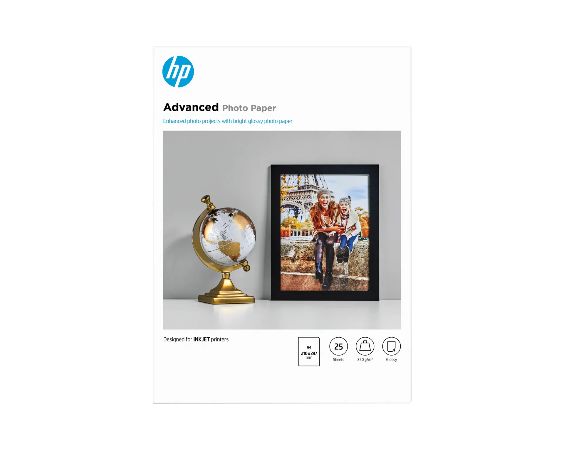 HP Advanced Fotopapier, glänzend, 250 g/m2, A4 (210 x 297 mm), 25 Blatt HP Advanced Fotopapier, glänzend, 250 g/m2, A4 (210 x 297 mm), 25 Blatt