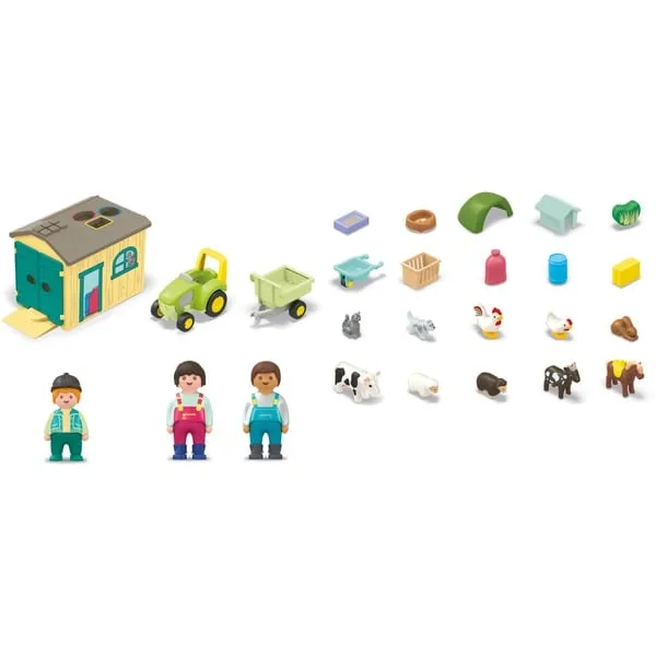 71656 Junior: Bauernhof-Abenteuer mit Traktor, Anhänger und tierischen Freunden, Konstruktionsspielzeug – Bild 3