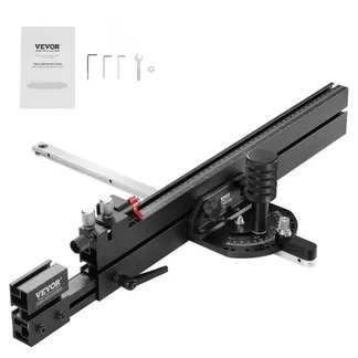 VEVOR Gehrungsanschlag, Standardschlitz 19 x 10 mm, Aluminiumlegierung mit 48-89 cm Rasterung, 15 Winkelanschlägen, verstellbarem Kolben und abnehmbarer Scheibe, für die Holzbearbeitung VEVOR Gehrungsanschlag, Standardschlitz 19 x 10 mm, Aluminiumlegierung mit 48-89 cm Rasterung, 15 Winkelanschlägen, verstellbarem Kolben und abnehmbarer Scheibe, für die Holzbearbeitung