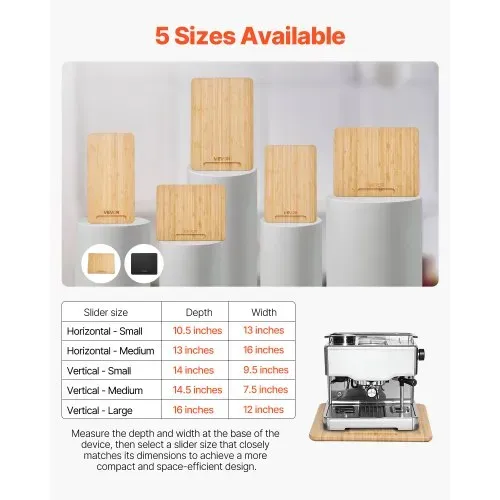 VEVOR Gleitbrett, 26,7x33 cm, Brett mit Gummirädern und hohlem Griff, leicht zu reinigen, Slider-Brett, Geräte-Rollbrett, leicht bewegliche Unterlage für Kaffeemaschine, Küchenmaschine – Bild 6