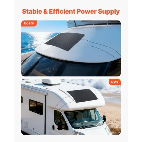 VEVOR Solarmodul Halb Flexibel 200 W, Monokristallines Solarpanel, Netzunabhängiges Mono-Ladegerät mit MC4-Ausgang, IP67 Wasserdicht für Boote, Wohnmobile, Autos, Kabinen & Gebogene Oberflächen – Bild 5