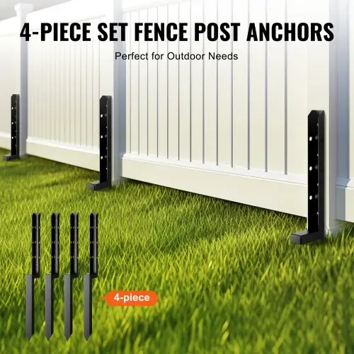 VEVOR Reparaturset für Zaunpfostenanker, 4er-Pack, Innendurchmesser 51 x 51 mm, robuste Stützpfähle für Zaunpfosten aus Stahl, Anker-Erdspieß zur Reparatur von schiefen, gebrochenen Holzzaunpfosten – Bild 4