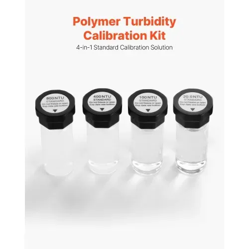 VEVOR Trübungskalibrierlösungs-Kit 20/100/400/800 NTU je 20 ml, 4 Stk. Standard-Trübungslösungs-Nachfüllung für TN2000-Trübungsmessgerät, stoßfester Schutzeinsatz, versiegeltes Flaschendesign VEVOR Trübungskalibrierlösungs-Kit 20/100/400/800 NTU je 20 ml, 4 Stk. Standard-Trübungslösungs-Nachfüllung für TN2000-Trübungsmessgerät, stoßfester Schutzeinsatz, versiegeltes Flaschendesign