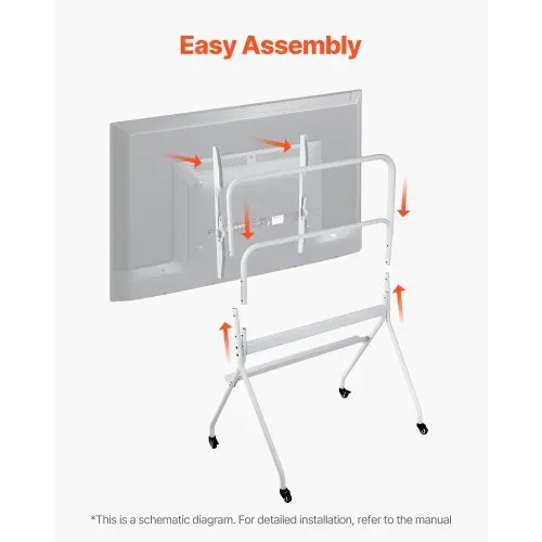 VEVOR TV-Ständer rollbarer TV-Wagen für 889–2540 mm Fernseher Fernsehständer TV Standfuß bis zu 90 kg, TV Bodenständer mit Regal (Max. VESA 800 x 600 mm) für Wohnzimmer Schlafzimmer Büro – Bild 5