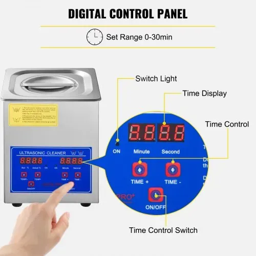 VEVOR Ultraschallreiniger Ultraschall Reinigungsgerät Heizung Timer 60W – Bild 4