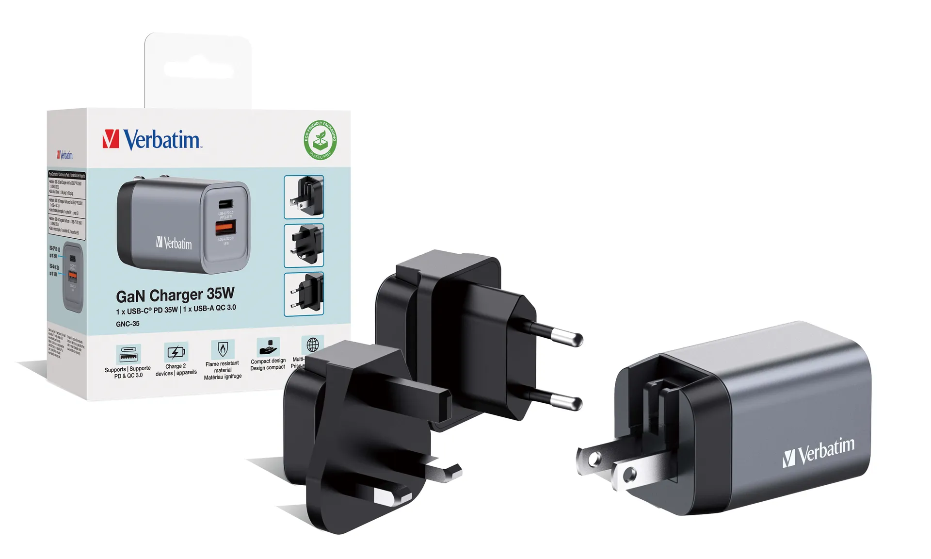 Verbatim GNC-35 Universal Schwarz, Grau AC Schnellladung Drinnen – Bild 4