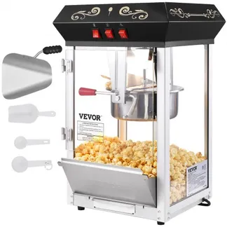 VEVOR Popcornmaschine Popcornautomat Popcorn-Maker, 850 W Popcornmaschine 8 oz Kessel für 48 Tassen pro Ladung, Popcornmaschine für die Arbeitsplatte mit gehärtetem Glas, inklusive 4 Schaufeln VEVOR Popcornmaschine Popcornautomat Popcorn-Maker, 850 W Popcornmaschine 8 oz Kessel für 48 Tassen pro Ladung, Popcornmaschine für die Arbeitsplatte mit gehärtetem Glas, inklusive 4 Schaufeln