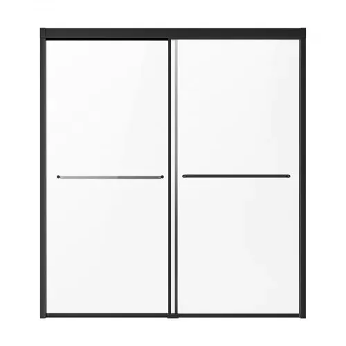 VEVOR Badewannen Duschtür (1422-1524 x 1524 mm / B x H) halbrahmenlose Schiebetür für die Badewanne, halbrahmenlose Bypass-Wannentür mit 1/4 Zoll bruchsicherem gehärtetem Glas und Edelstahlgriff – Bild 9