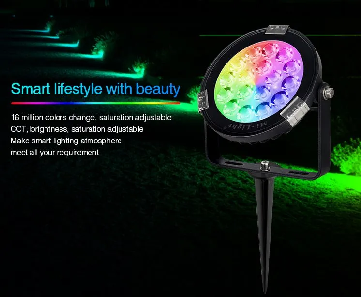 MiBoxer SYS-RC1 LED Subordinate Garten Lampe 9W RGB-WW (RGB-CCT) mit Funk und WLAN IP65 24V – Bild 4