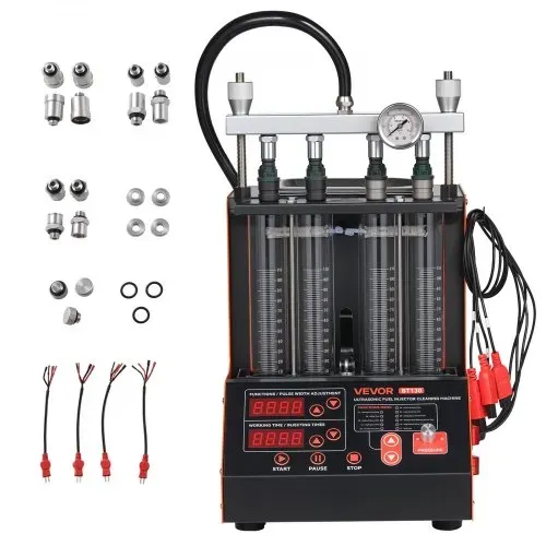 VEVOR Einspritzdüsenreiniger-Tester 9 Testmodi, 4-Zylinder-Ultraschallreinigungsgerät (28 kHz), Kfz-Einspritzdüsenreiniger mit Ablassventil und 12 V Betriebsspannung für Auto und Motorrad – Bild 8