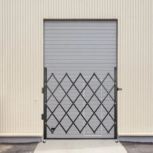 VEVOR Einzel Sicherheitstor 108 × 131 cm(W × H) Falttürtor aus Kanalstahl, flexibel erweiterbares einziehbare Verkehrssperre, 360°-Roll-Barrikadentor Schwarz Straßengaragenbau Einfahrtszaun – Bild 7
