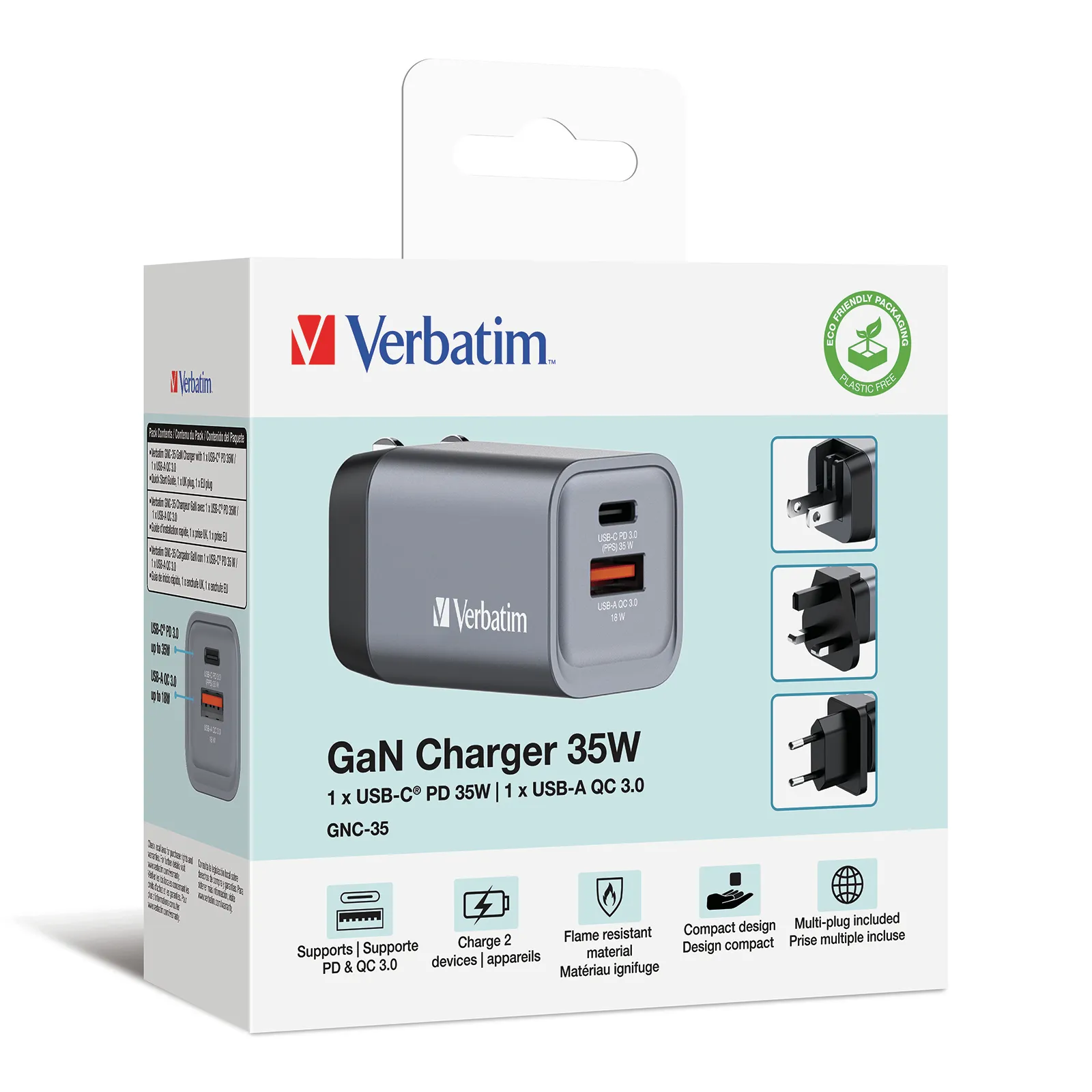 Verbatim GNC-35 Universal Schwarz, Grau AC Schnellladung Drinnen – Bild 2