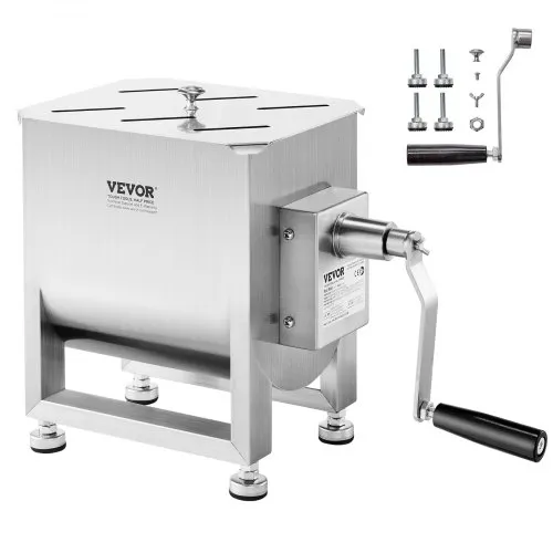VEVOR manueller Fleischmischer 10 L Fleischverarbeitungsgerät (maximales Mischen von 6,8 kg Fleisch), Fleischmischer aus Edelstahl, Wurstmischer mit Untersetzungsgetriebe, Handmixer für Hackfleisch VEVOR manueller Fleischmischer 10 L Fleischverarbeitungsgerät (maximales Mischen von 6,8 kg Fleisch), Fleischmischer aus Edelstahl, Wurstmischer mit Untersetzungsgetriebe, Handmixer für Hackfleisch