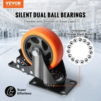 VEVOR Möbelrollen 4er-Set Lenkrollen PVC φ101,6mm Laufrollen 635kg Tragfähigkeit Transportrollen mit A/B-Bremsen Kastenrollen 360° Drehbar Schwerlastrollen für Häusern Büros Studios Fabriken VEVOR Möbelrollen 4er-Set Lenkrollen PVC φ101,6mm Laufrollen 635kg Tragfähigkeit Transportrollen mit A/B-Bremsen Kastenrollen 360° Drehbar Schwerlastrollen für Häusern Büros Studios Fabriken