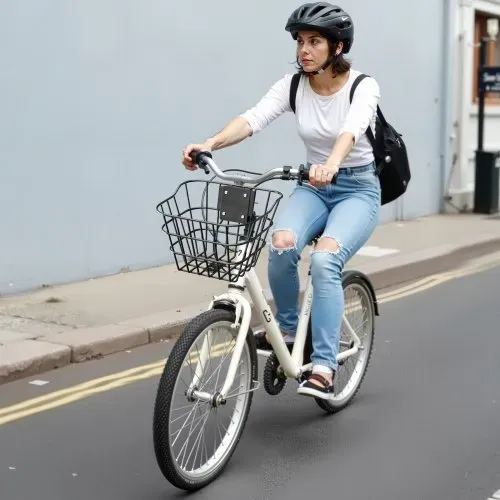 VEVOR Vorderradkorb 245x215x180 mm, Scooter-Korb mit fester Halterung, max. Tragkraft 9 kg, Lenkerkorb aus massivem Stahl, Kinderfahrradkorb/Erwachsenenfahrradkorb/Knie-Elektroroller-Zubehör – Bild 7