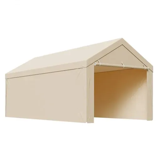 VEVOR Carport-Ersatzdach, 3,05 x 6,09 m, Garagenzeltplane mit Seitenwänden, UV-beständig, strapazierfähige Autounterstandsplane mit Ballfangnetz, Beige, Rahmen nicht im Lieferumfang enthalten – Bild 10