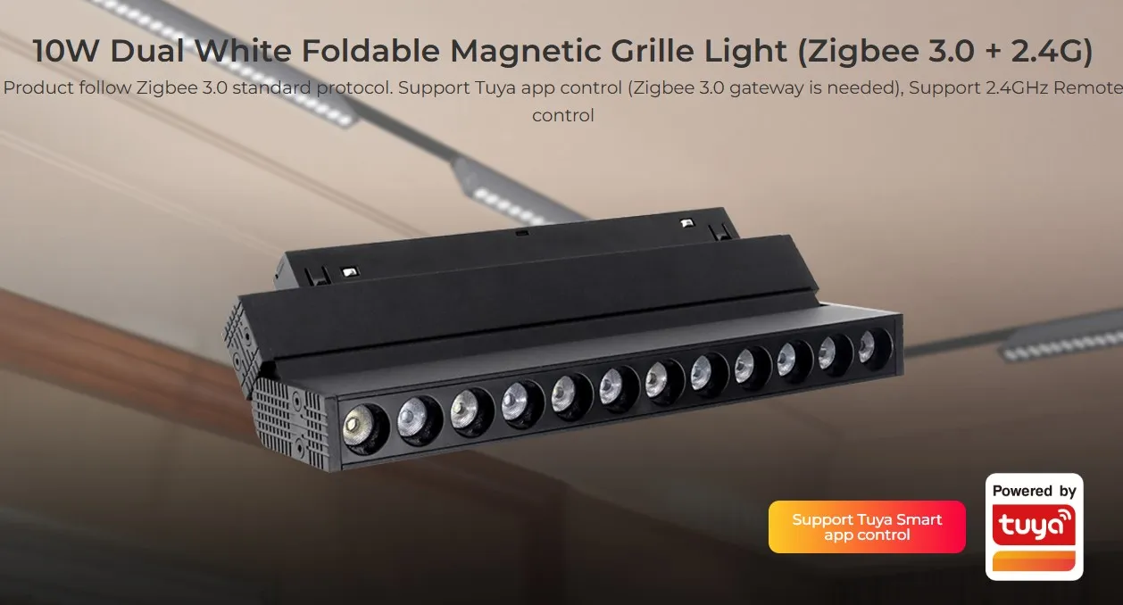 MiBoxer MG2-10F-ZL V2 LED 48V Track Grille Light Foldable 10W CCT Zigbee 3.0 + 2,4G – Bild 8