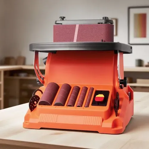 VEVOR Oszillierender Spindelschleifer, 2000 U/min Spindelschleifmaschine mit 16 mm Hub, 5 Hülsen (12,7–50,8 mm) & 610x98 mm Schleifband für Holzbearbeitung, Möbelschleifen, Heimwerkerprojekte – Bild 7