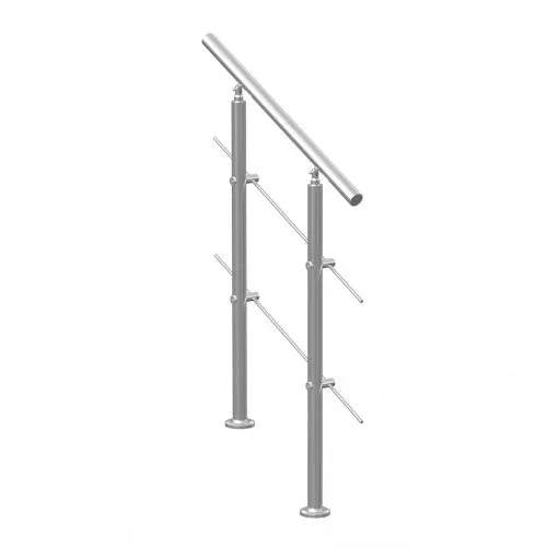 VEVOR Handläufe für Außentreppen, 80 cm Länge, 2 Querstangen, Treppenhandlauf-Set, Übergangsgeländer aus Edelstahl mit Montagesatz, doppelsäulige Treppenhandläufe für Senioren, Veranda und Terrasse – Bild 8