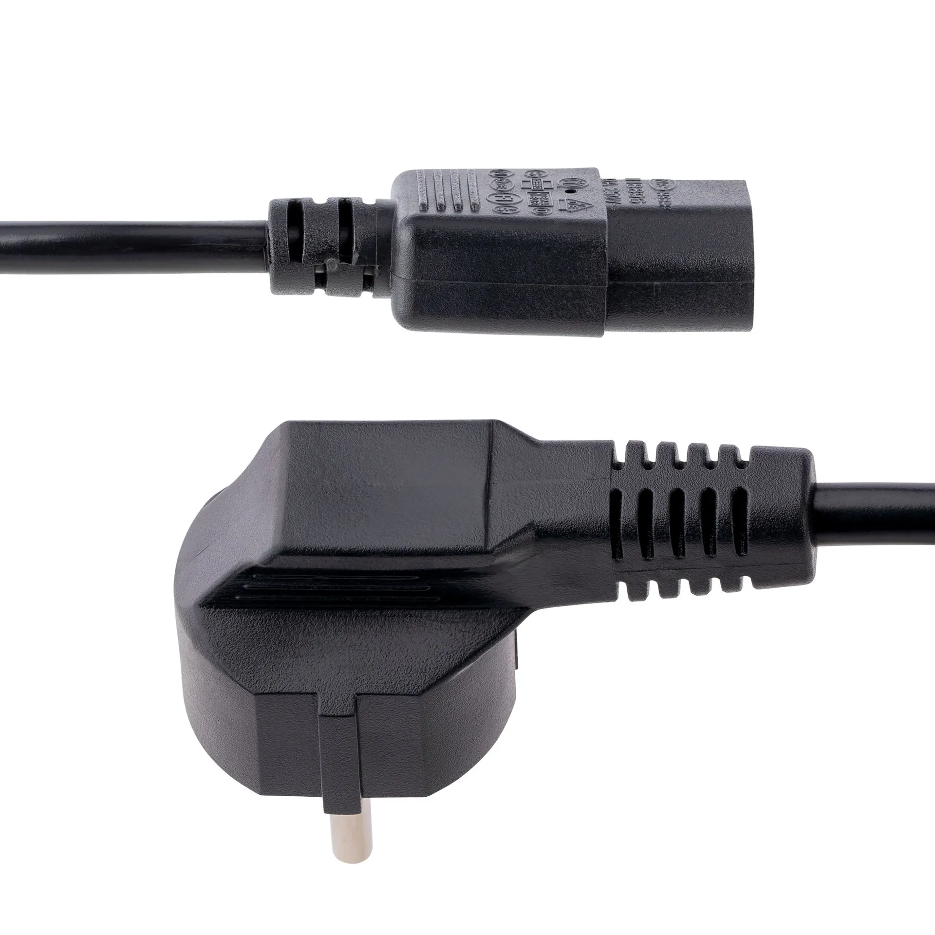 StarTech.com 1 m C13 Stromkabel, 18AWG, EU Schuko auf C13 (Kaltgerätestecker), 10A 250V, Schwarz, Kaltgerätekabel, PC / Computer Stromkabel, Drucker / Monitor / PC / C13 Netzkabel – Bild 3