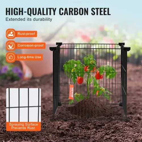 VEVOR 5er-Pack Pflanzenschutz vor Tieren, 15,35 x 15,35 Zoll Pflanzenschutz aus Hühnerdraht, Pflanzenkäfige für Pflanzen im Freien, Blumen und Gemüse, hält Hasen, Hühner und Eichhörnchen fern, 20-teiliges Metallgeflecht – Bild 2
