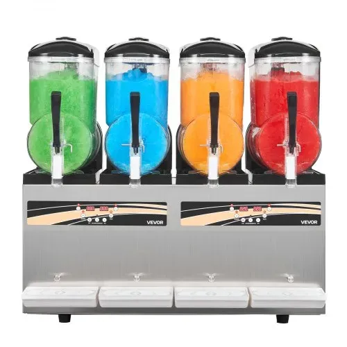 VEVOR Slush Maschine 4 x 12 L, Slusheis Eisbereiter 1650 W (kein Eis Nötig), Elektrische Margarita-Maschine mit Selbstreinigungsfunktion, Geeignet für Frozen Margaritas Frappés Milchshakes Shakes – Bild 9