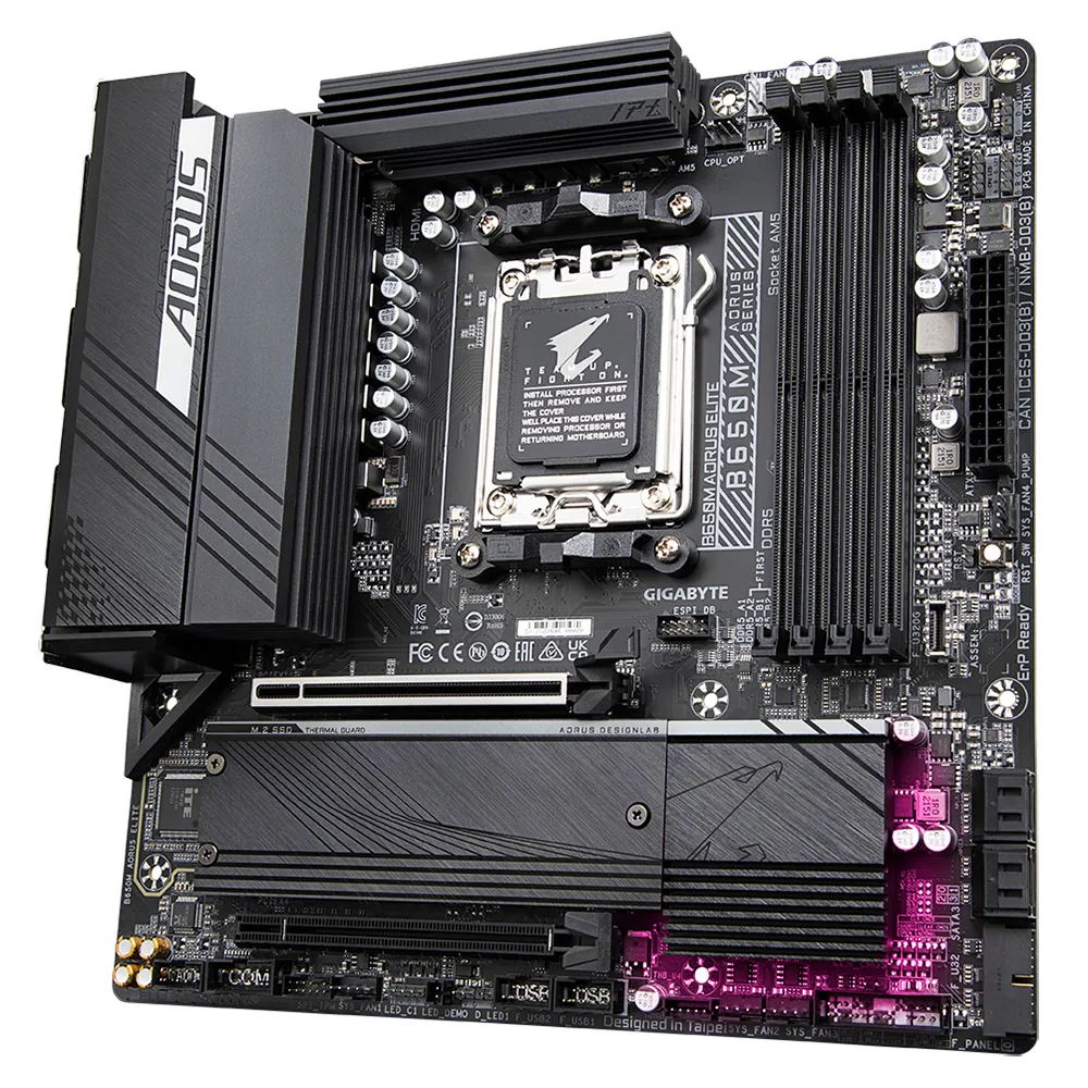 GIGABYTE B650M AORUS ELITE Mainboard – Unterstützt AMD Ryzen 9000 CPUs, 12+2+2 Phasen VRM, bis zu 8000 MHz DDR5, 1xPCIe 5.0 + 1xPCIe 4.0 M.2, 2.5GbE LAN, USB 3.2 Gen 2x2 – Bild 5