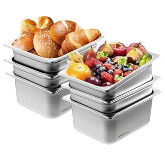VEVOR 1/2-Größe 1/2 Gastronormbehälter, Edelstahl Behälter 6 Stk. 325 x 266 x 148 mm Speisebehälter, kommerzieller Dampfpfanne Warmhaltebehälter, Hotelpfanne Tisch Food Pan Buffet VEVOR 1/2-Größe 1/2 Gastronormbehälter, Edelstahl Behälter 6 Stk. 325 x 266 x 148 mm Speisebehälter, kommerzieller Dampfpfanne Warmhaltebehälter, Hotelpfanne Tisch Food Pan Buffet