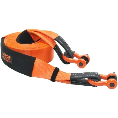 VEVOR Abschleppgurt-Bergeset 85 mm x 9 m (MBS-16329 kg) Baumschoner-Windengurt, dreifach verstärkte Schlaufe & Schutzhüllen & Aufbewahrungstasche, 3/4 Zoll D-Ring-Schäkel, für LKW, Jeep, SUV, ATV – Bild 8