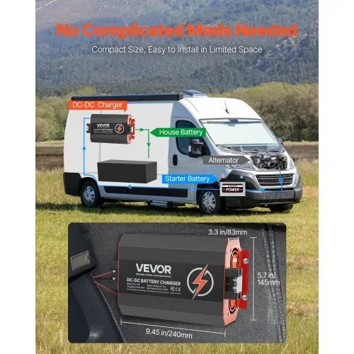 VEVOR 12 V 60 A DC/DC-Batterieladegerät, 750 W, für Blei-Säure-, Lithium-, AGM-, GEL- und Nassbatterien, intelligentes mehrstufiges Laden, für Wohnmobile, Nutzfahrzeuge, Boote, Yachten – Bild 5