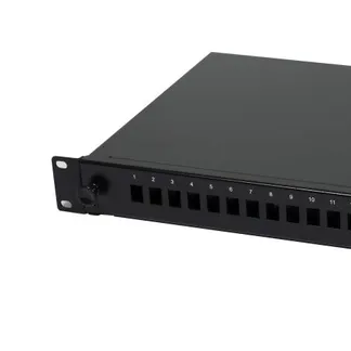 LWL-Patchpanel für 24xLC-Duplex-Buchsen, 19″/1HE, ohne LC-Kupplungen, Schwarz, Synergy 21, LWL-Patchpanel für 24xLC-Duplex-Buchsen, 19″/1HE, ohne LC-Kupplungen, Schwarz, Synergy 21,