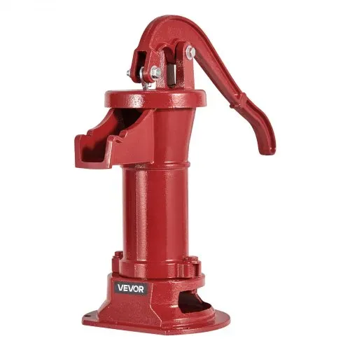 VEVOR Schwengelpumpe Antik Vintage, 7,6 m Förderhöhe, Nostalgiepumpe aus Gusseisen, Brunnenpumpe, Handpumpe, NPT 1-1/4 Zoll Anschluss, Gartenpumpe, für Garten, Teich, Hof, Bauernhof, Rot – Bild 10