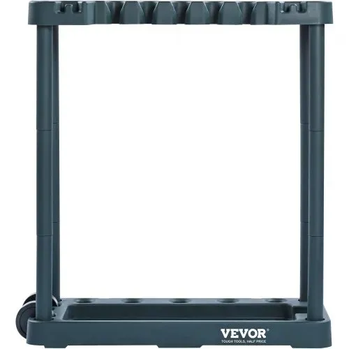 VEVOR Gartengeräte Ständer 75x35x82cm Gerätehalter Organizer PP Mehrzweck Gartengeräteaufbewahrungsregal 10 Werkzeugfächer Anti-Kipp-System Gartenwerkzeug Halter Besenhalter Garage Garten Zimmer – Bild 8