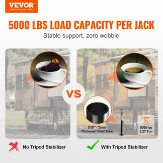 VEVOR 2 Stk.Ausziehbares Stützenset Wohnmobile 2,27 t Jeder, Höhenverstellbar 500–1230 mm Stützung, 2 mm Dicke Stahlrohre für Anhänger, Wohnmobile usw. Silber Wohnwagen-Zubehör Wahrung der Stabilität VEVOR 2 Stk.Ausziehbares Stützenset Wohnmobile 2,27 t Jeder, Höhenverstellbar 500–1230 mm Stützung, 2 mm Dicke Stahlrohre für Anhänger, Wohnmobile usw. Silber Wohnwagen-Zubehör Wahrung der Stabilität