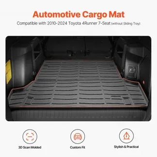 VEVOR Kofferraummatte Laderaummatte kompatibel mit Toyota 4Runner 7-Sitzer 2010–2024 ohne Schiebeablage, passgenaue Kofferraummatte für SUVs, TPE-Kofferraumschutz-Ersatz, schwarz (1 Stk.) VEVOR Kofferraummatte Laderaummatte kompatibel mit Toyota 4Runner 7-Sitzer 2010–2024 ohne Schiebeablage, passgenaue Kofferraummatte für SUVs, TPE-Kofferraumschutz-Ersatz, schwarz (1 Stk.)