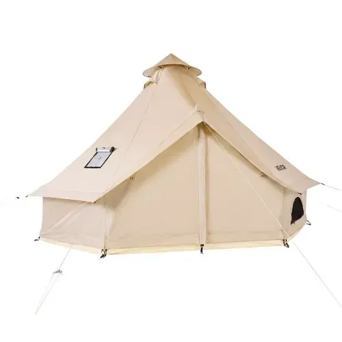 VEVOR Oxford Glockenzelt, 3 m Jurte, 4 Jahreszeiten, mit Ofenrohrdurchführung, bis zu 3 Personen, mit Abnehmbarem Boden (Reißverschluss), ideal für Familien-Camping, & Outdoor-Aktivitäten, Beige – Bild 10